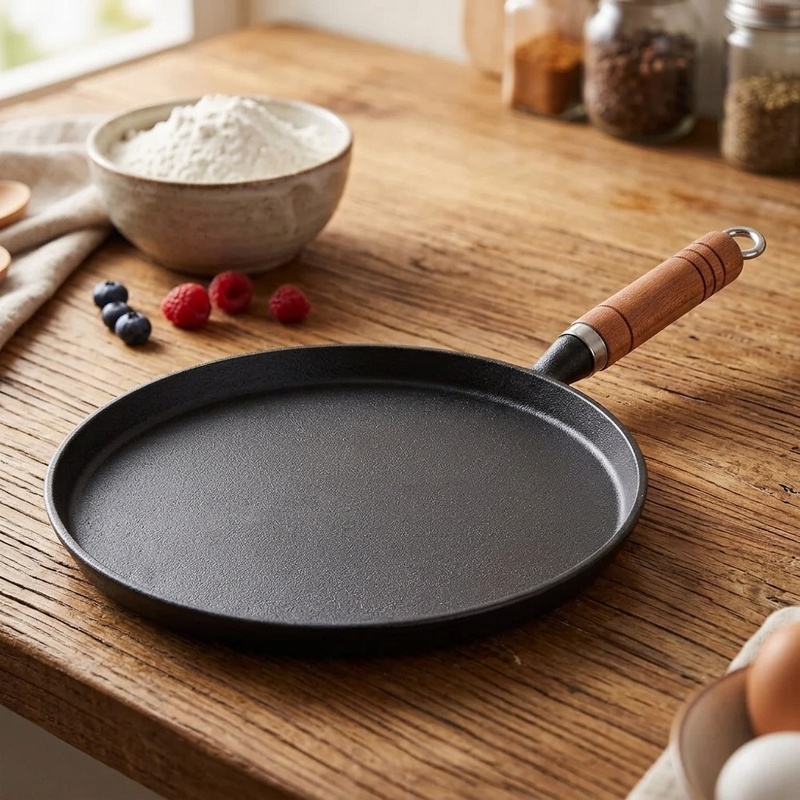 Electric Griddle Pancake - 20/23/26cm Cast Iron Frying Pan Uncoated