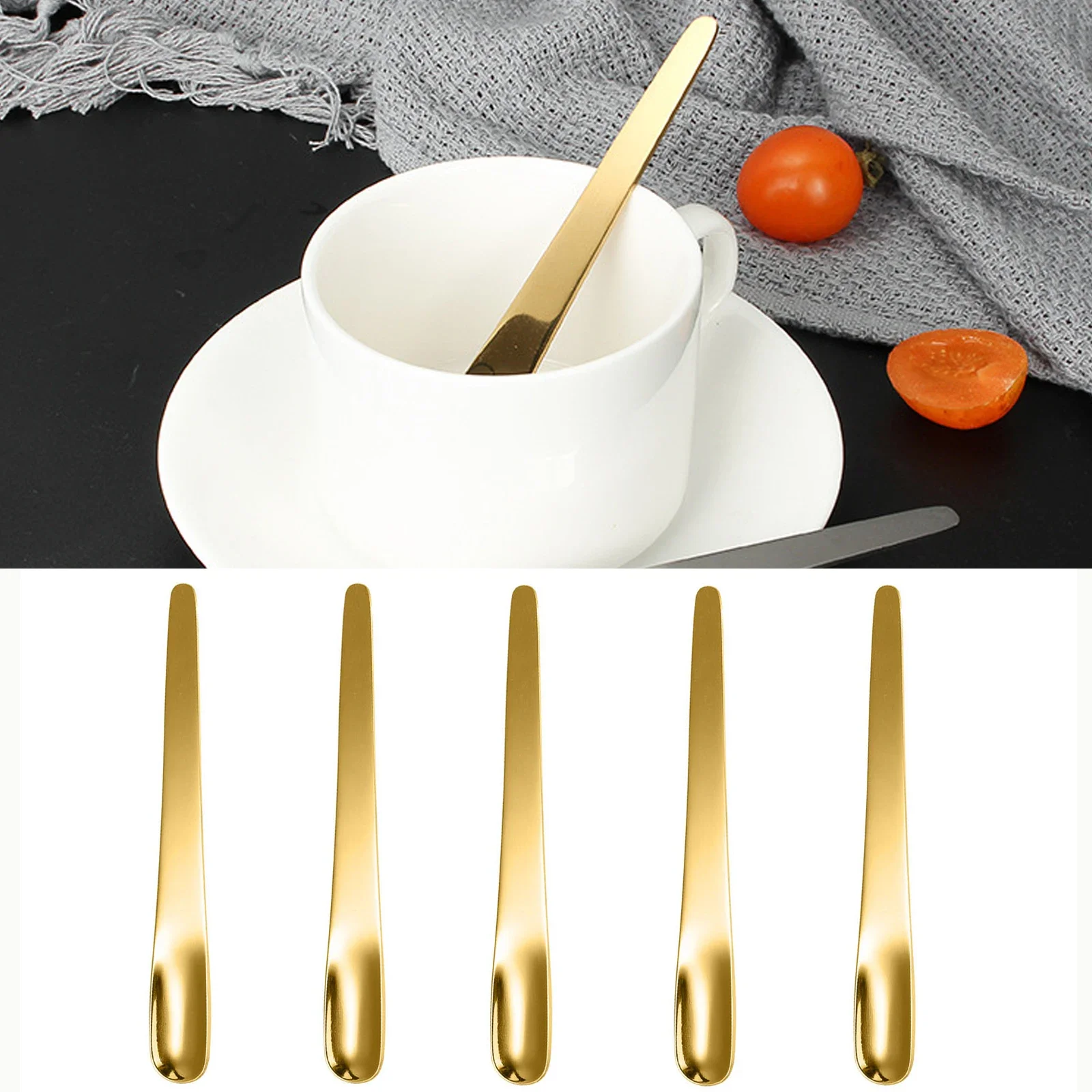 Kitchen Appliances For Restaurant - 5PCS Coffee Spoon Stainless Steel Flat